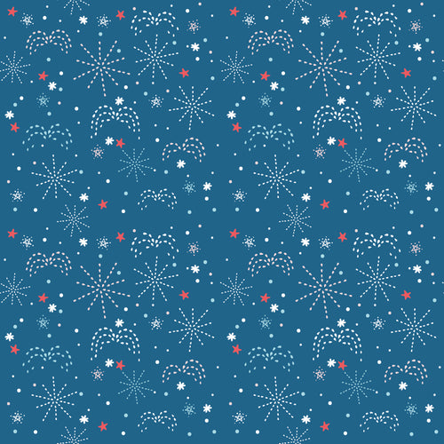 COMING SOON - Firework Fields Fireworks Coastal Blue by Gracey Larson