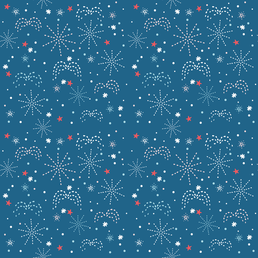 COMING SOON - Firework Fields Fireworks Coastal Blue by Gracey Larson