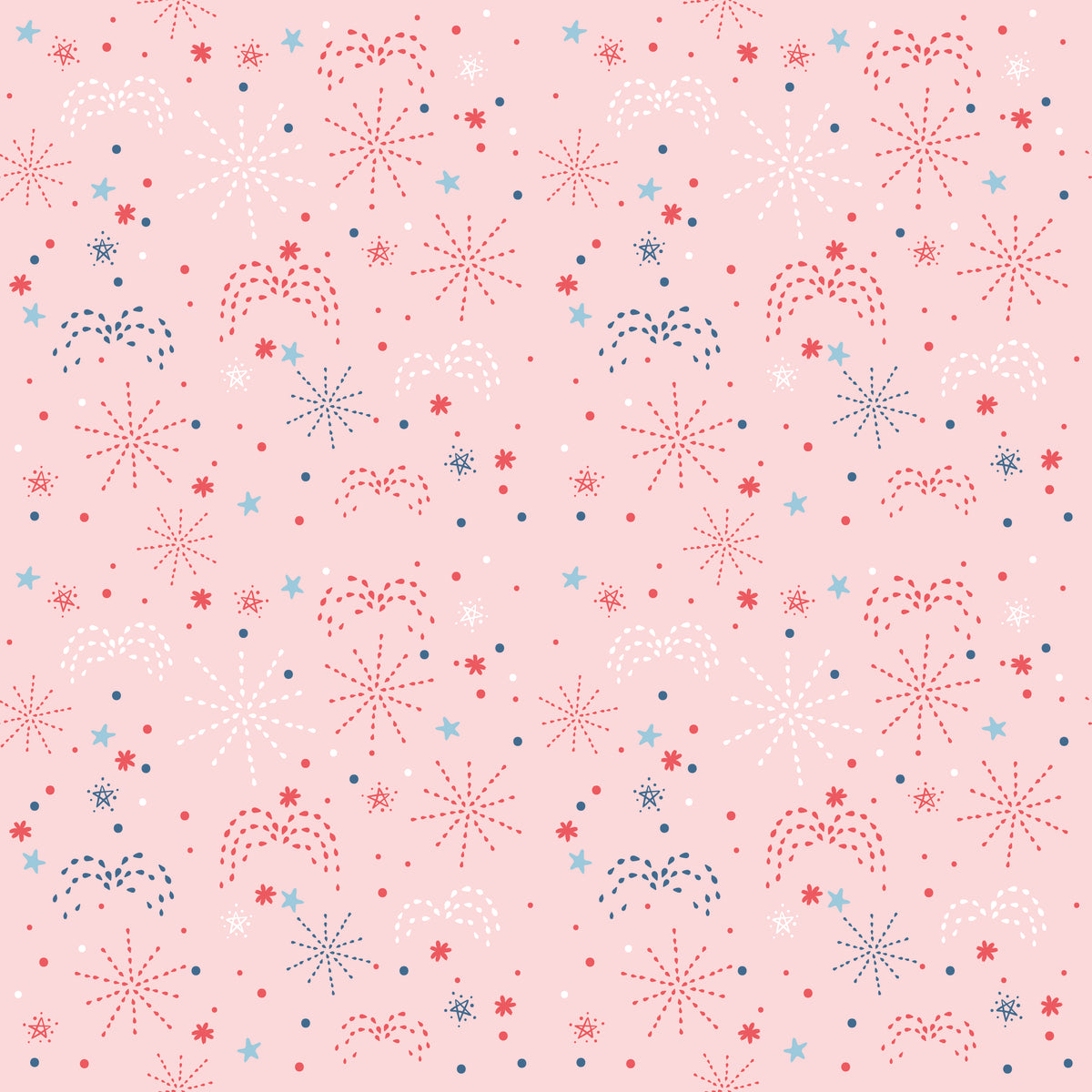 Pink Fire Works Pattern Firework Fields Fireworks Pink by Gracey Larson – Happy Little Stitch Shop