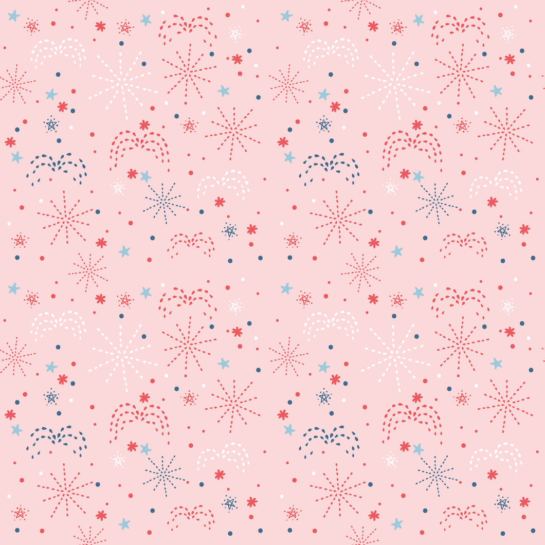 COMING SOON - Firework Fields Fireworks Pink by Gracey Larson