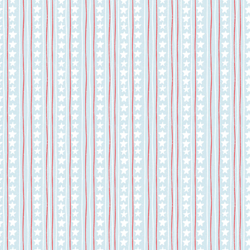 COMING SOON - Firework Fields Stars and Stripes Light Blue by Gracey Larson