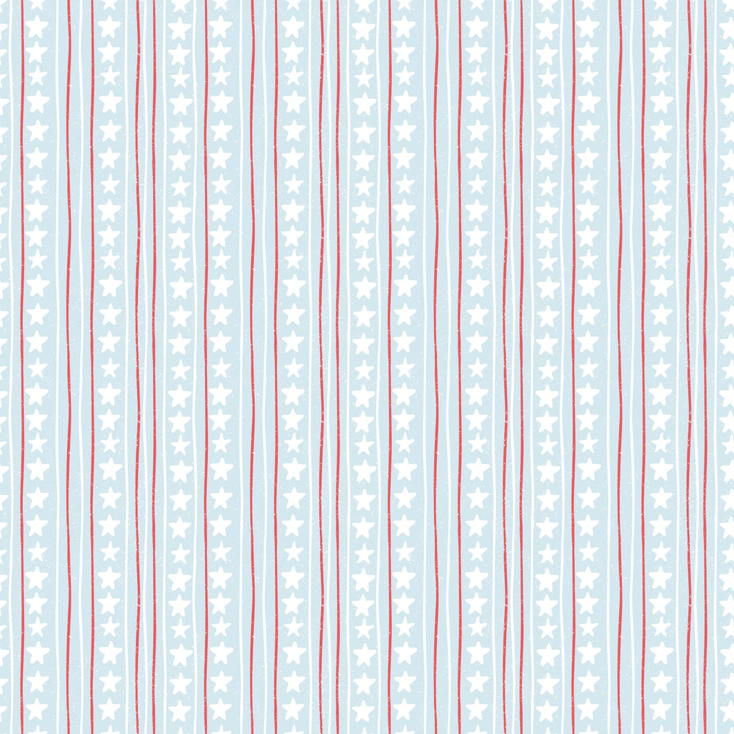 COMING SOON - Firework Fields Stars and Stripes Light Blue by Gracey Larson