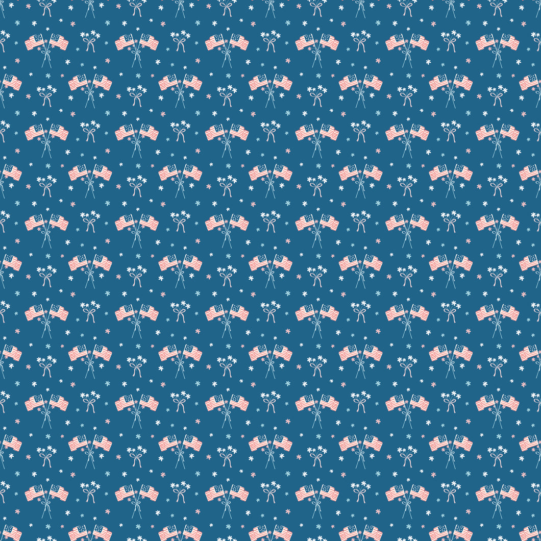 COMING SOON - Firework Fields Flags Coastal Blue by Gracey Larson