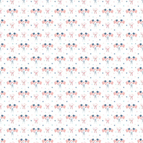 COMING SOON - Firework Fields Flags White by Gracey Larson