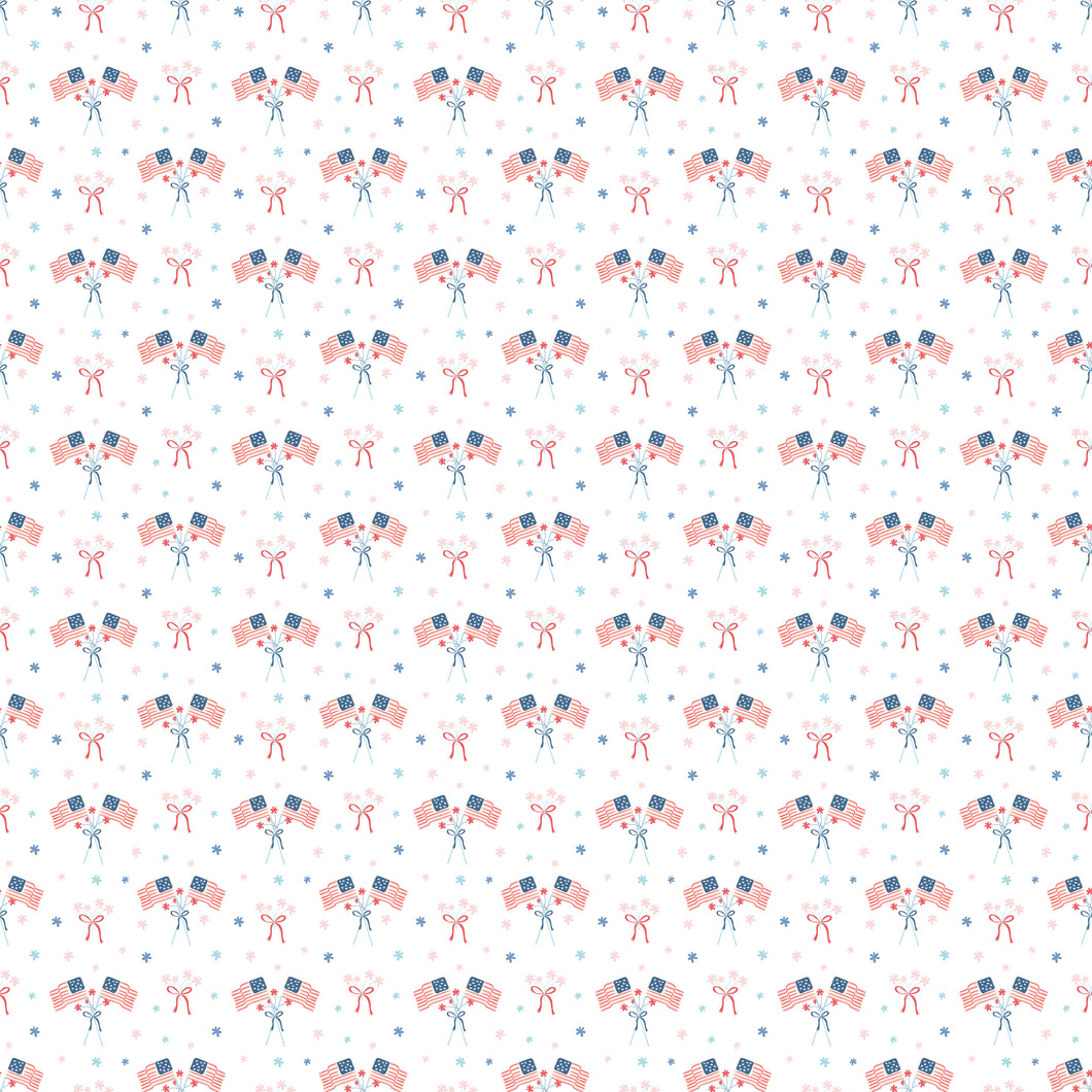 COMING SOON - Firework Fields Flags White by Gracey Larson