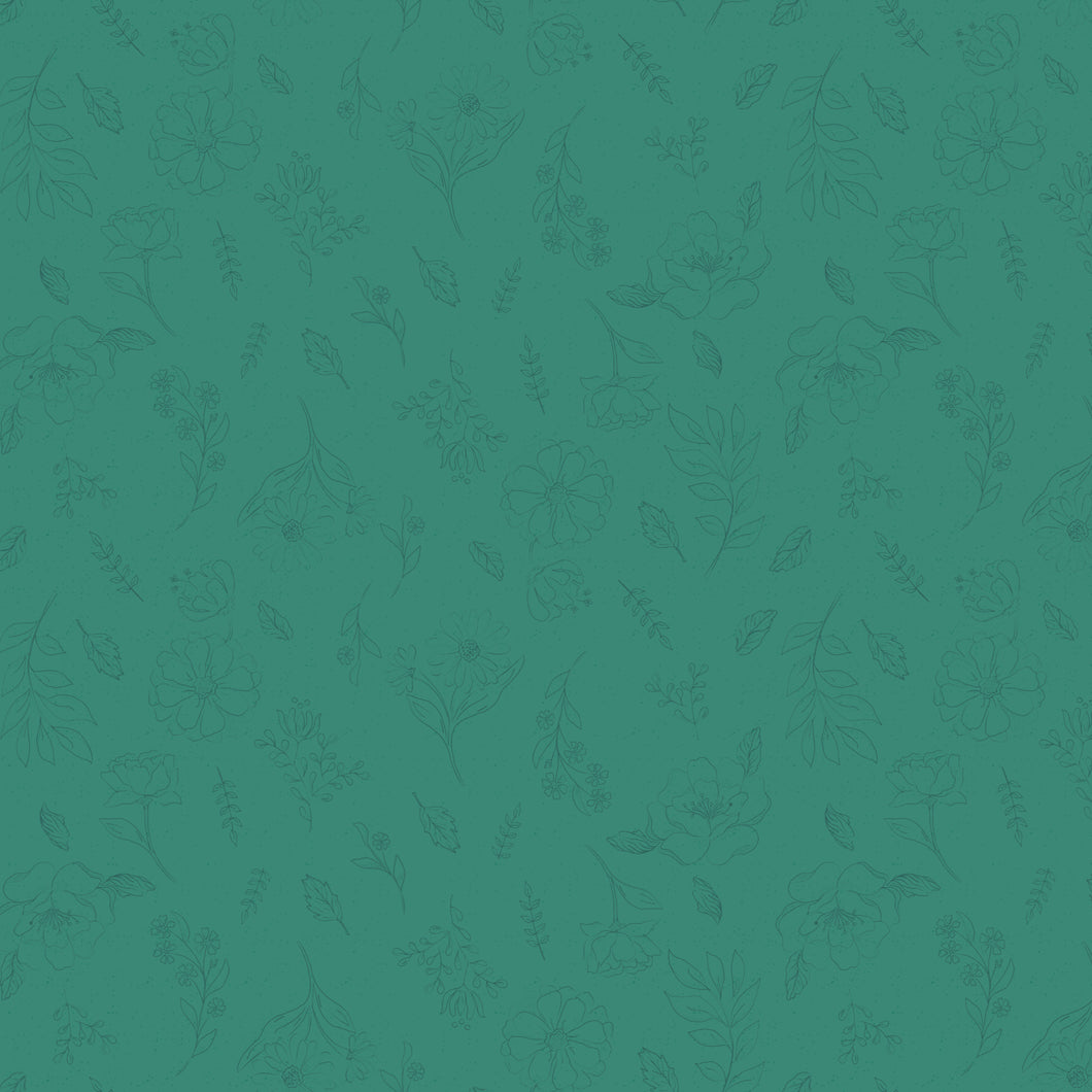 COMING SOON - Orchard House Sketch Floral Teal by Heather Peterson