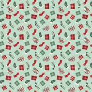 Evergreen Wishes Stockings & Gifts Mint by Traci Reed