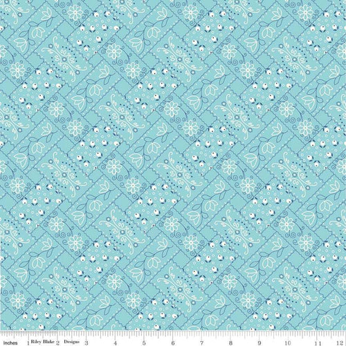 Farm Girl Vintage - Bandana Aqua by Lori Holt
