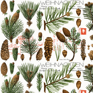 Classic Christmas Botanical Pines White by J. Wecker Frische