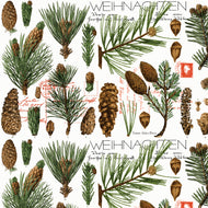Classic Christmas Botanical Pines White by J. Wecker Frische