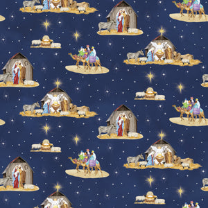 Come Let Us Adore Him Main Navy by Tara Reed