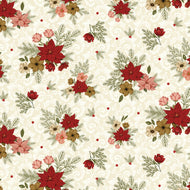 Christmas Greetings Floral Cream by Sandy Gervais