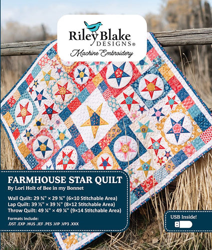 Americana Farmhouse Star Machine Embroidery USB Pattern Only by Lori Holt