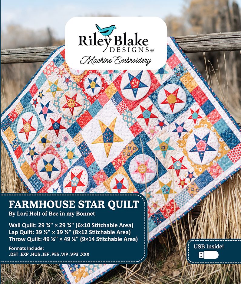 Americana Farmhouse Star Machine Embroidery USB Pattern Only by Lori Holt
