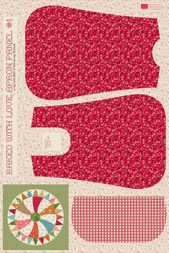 RESERVATION - Baked With Love Home Dec Apron Panel #1 by Lori Holt