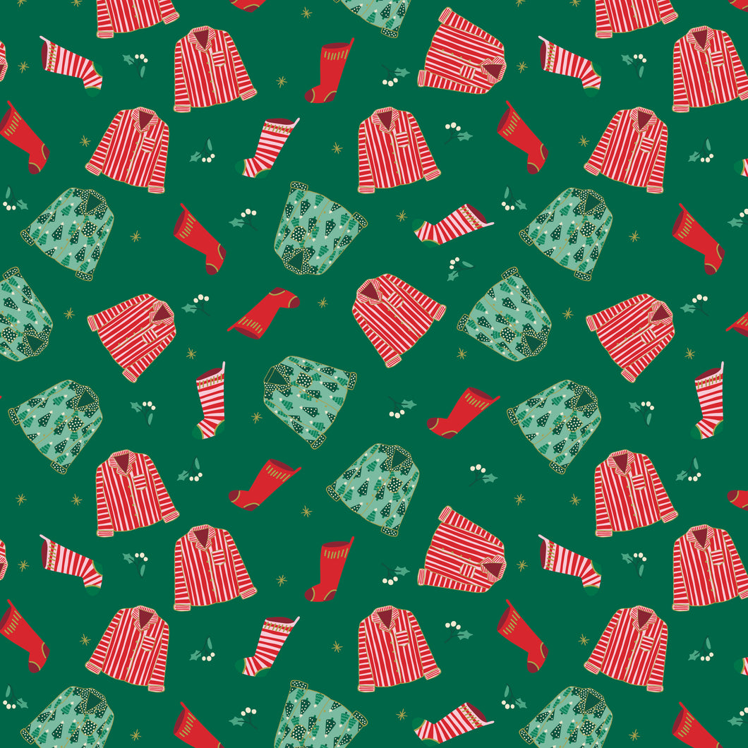 Flannel Christmas Pajamas Green by My Mind's Eye