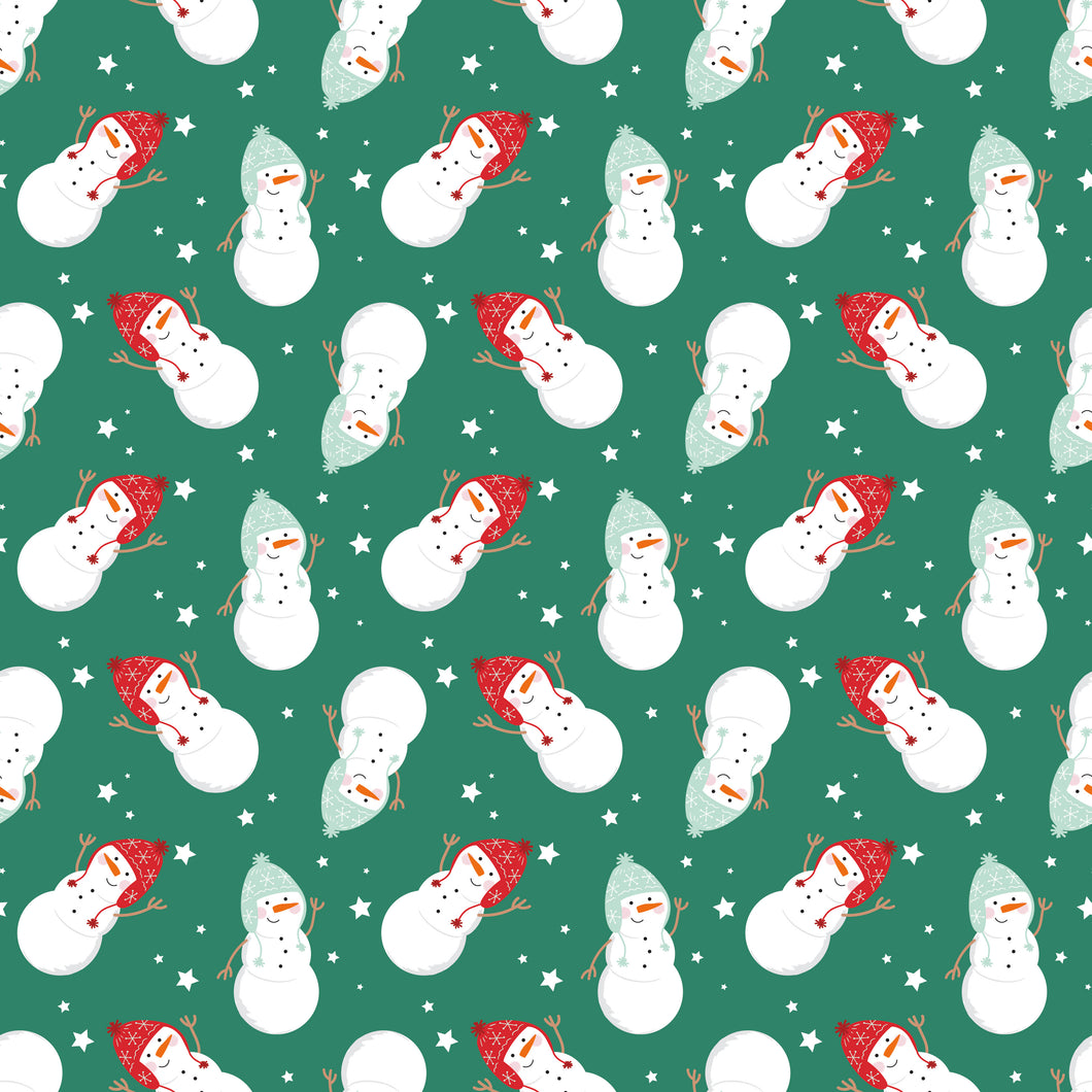 Flannel Snowmen Green by My Mind's Eye