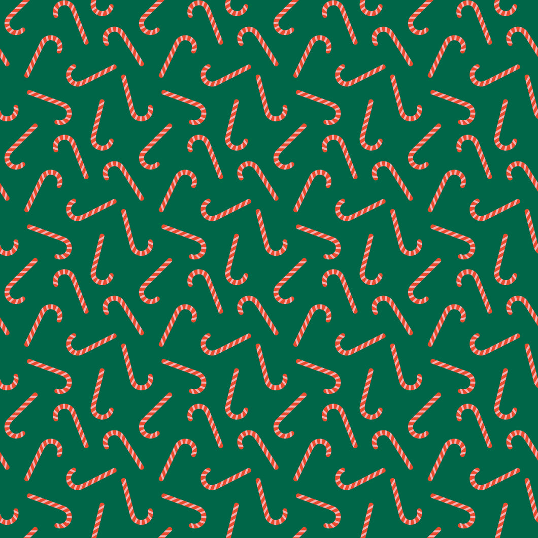 Flannel Candy Canes Green by My Mind's Eye
