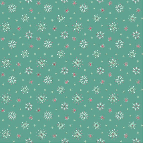 Frost and Flurry Flurry Flakes Mint by Sheri McCulley for Poppie Cotton