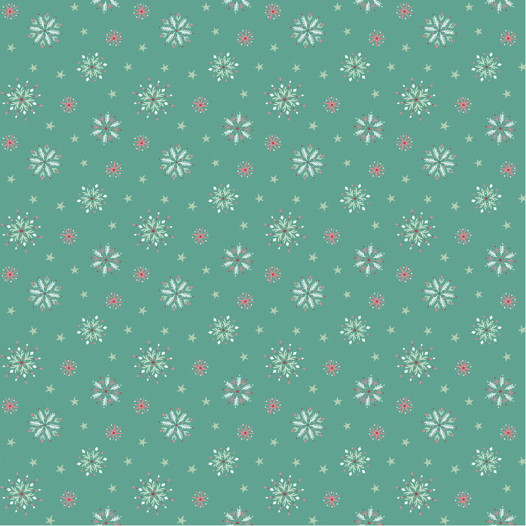Frost and Flurry Flurry Flakes Mint by Sheri McCulley for Poppie Cotton
