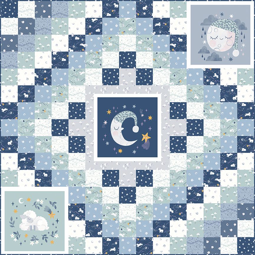 RESERVATION - Twinkle Little Star Sleep Tight Little Star Panel Quilt Kit by Natalia Juan Abello