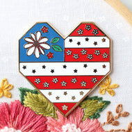 Needle Minder - Sweet Freedom Heart Flag by Beverly McCullough