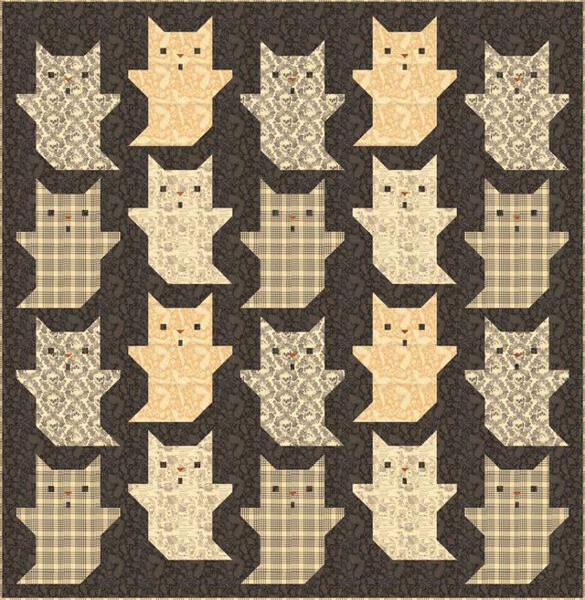RESERVATION - Gothic Haunt Baby Boo Boo Kitty Quilt Kit by Stacy Iest ...
