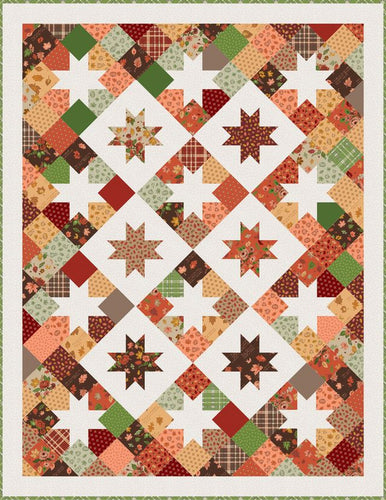 RESERVATION - Cozy Autumn Echo Stars Quilt Kit by Beverly McCullough
