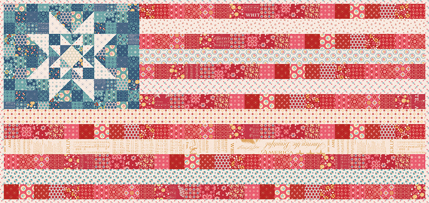 RESERVATION - Americana Oh Beautiful Flag Runner and Amber Waves Mini Boxed Kit by Lori Holt