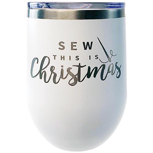 Tumbler White Sew This Is Christmas by Moda