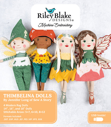 Thimbelina Dolls Machine Embroidery USB Pattern by Jennifer Long