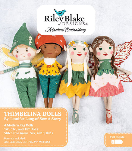 Thimbelina Dolls Machine Embroidery USB Pattern by Jennifer Long