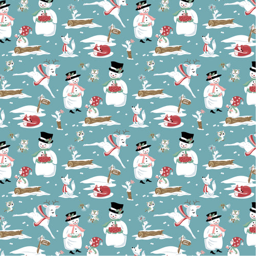 Frost and Flurry Mr & Mrs Flurry Blue by Sheri McCulley for Poppie Cotton
