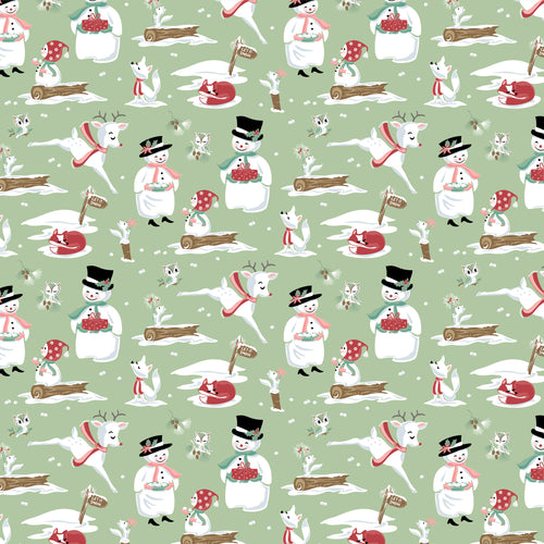 Frost and Flurry Mr & Mrs Flurry Mint by Sheri McCulley for Poppie Cotton