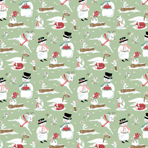 Frost and Flurry Mr & Mrs Flurry Mint by Sheri McCulley for Poppie Cotton