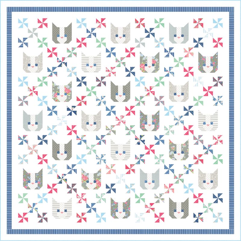 RESERVATION - A Cat Named Stitch Kittens Quilt Kit by Camille Roskelley