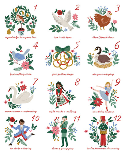 A Pear-fect Christmas - Twelve Days of Christmas Panel by Cayla Naylor