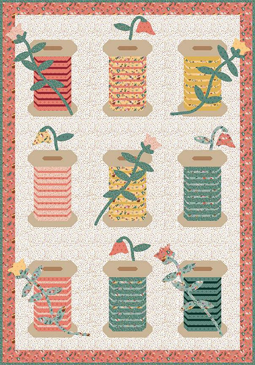 RESERVATION: Thimbelina Garden Spools Quilt Kit by Jennifer Long