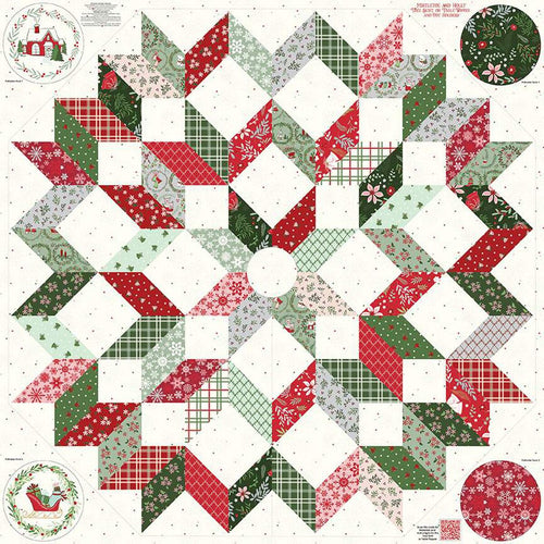 RESERVATION - Mistletoe and Holly Tree Skirt and Pot Holder Panel by Beverly McCullough