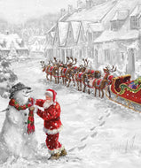 More Christmas Wishes Santa's Snowman Panel by The RBD Designers