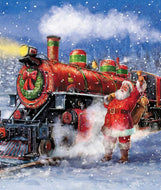 More Christmas Wishes Santa's Christmas Train Panel by The RBD Designers