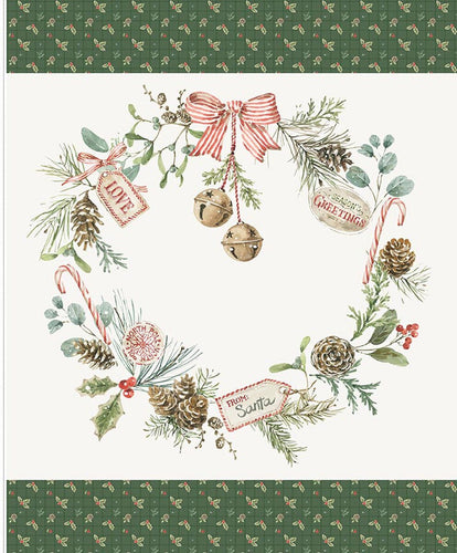 RESERVATION - Holiday Spirit Season's Greetings Wreath Panel by Lisa Audit