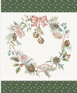 RESERVATION - Holiday Spirit Season's Greetings Wreath Panel by Lisa Audit