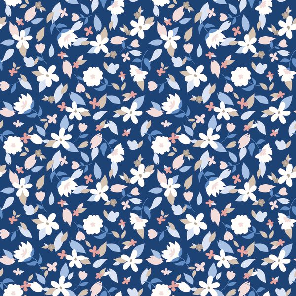 Yacht Club Flowers Blue by Amanda Niederhauser