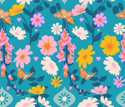 COMING SOON - Best Day Ever Foxgloves Floral Butterflies Summer Sky by Melody Miller