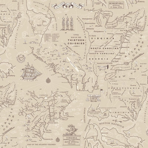 COMING SOON - Independence Colonial Map Beige by The RBD Designers