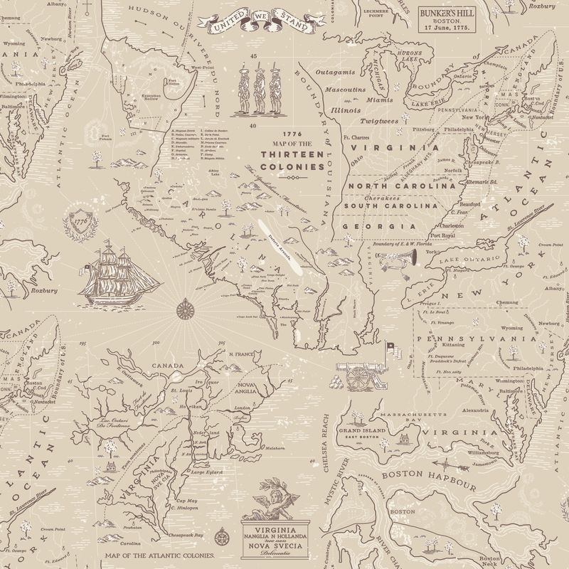 COMING SOON - Independence Colonial Map Beige by The RBD Designers