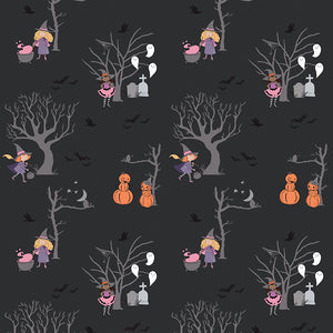 Spooky Schoolhouse - Main Charcoal Sparkle by Melissa Mortenson