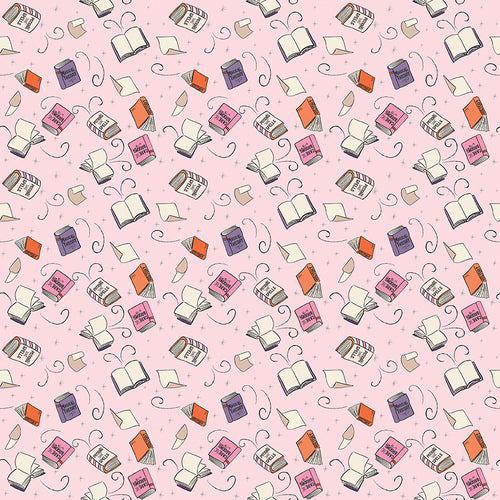 Spooky Schoolhouse - Spellbooks Pink Sparkle by Melissa Mortenson