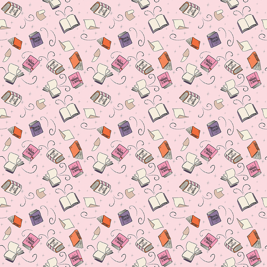 Spooky Schoolhouse - Spellbooks Pink Sparkle by Melissa Mortenson